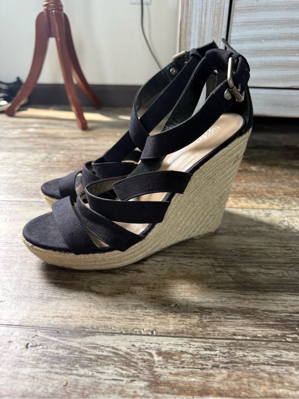 2 for $30 sale: Mossimo Black strappy Espadrille Wedge Sandals